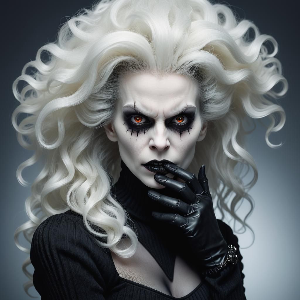 Gothic Vampire Woman Portrait in Dark Style