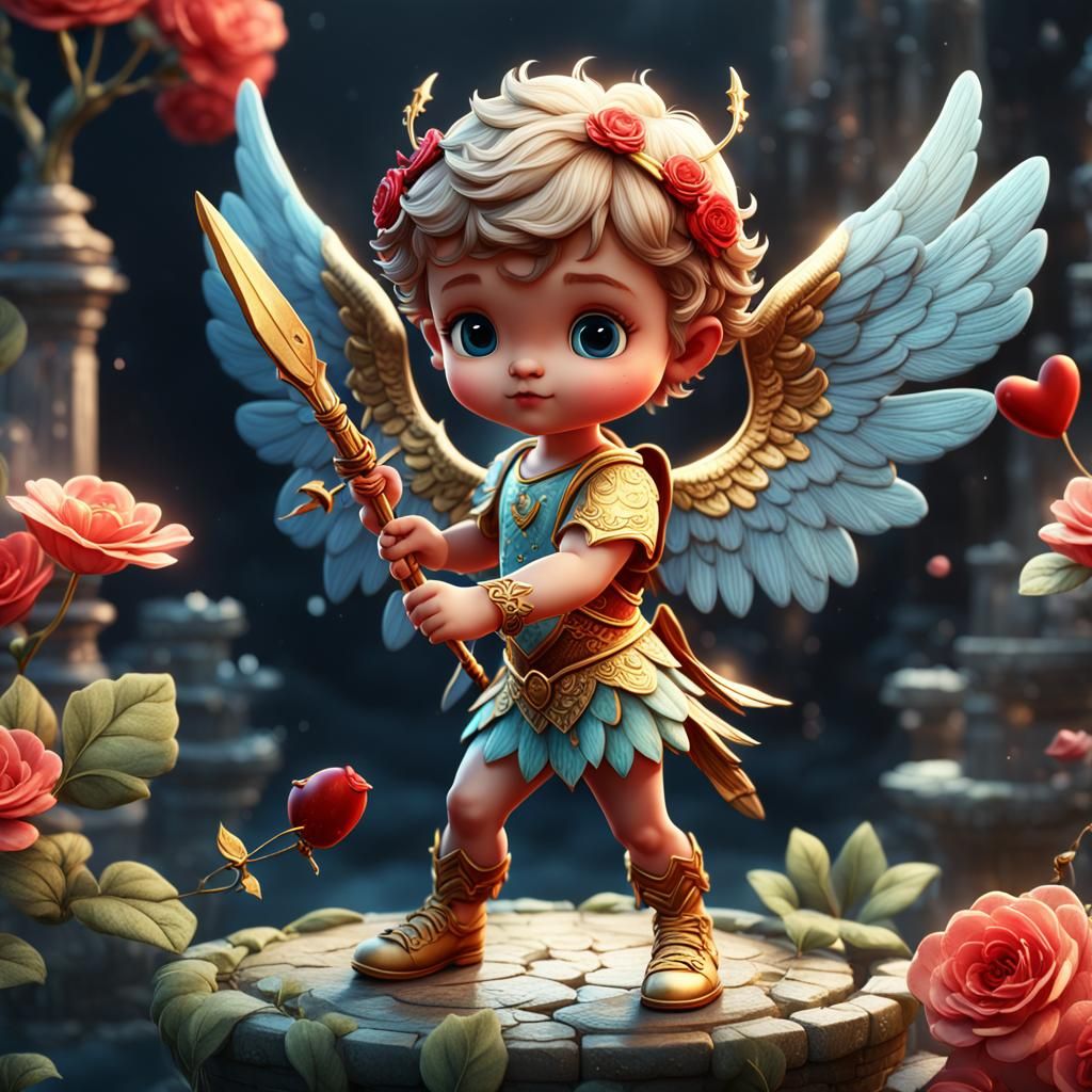 Fantastical Cupid with Intricate Detail