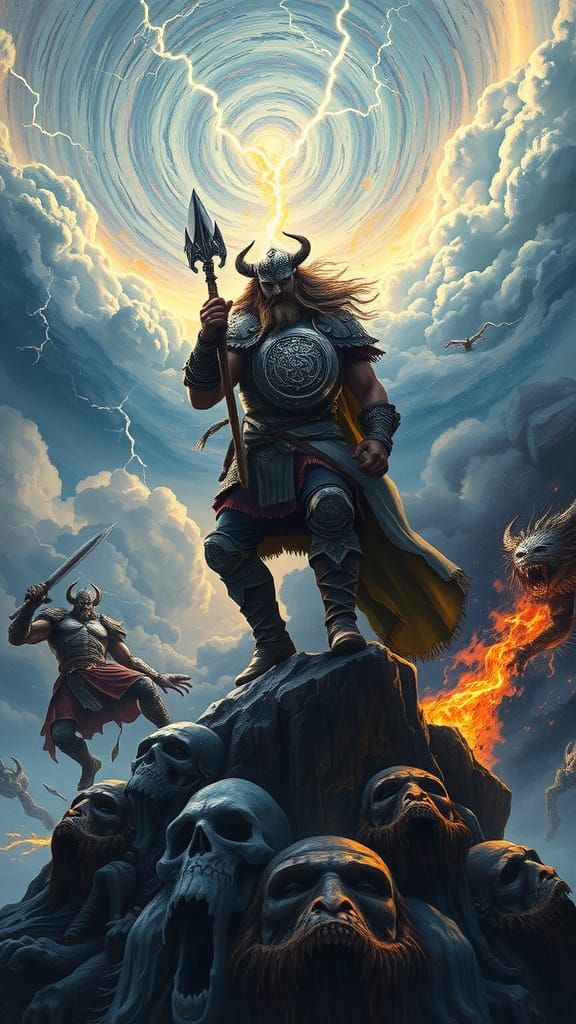 The Battle of the Gods Under Thunderous Skies