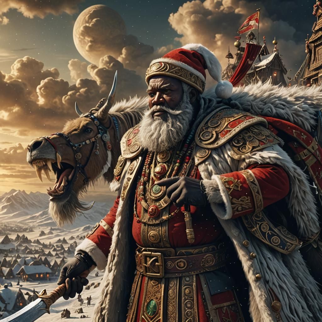 Epic Zulu Santa Claus Digital Painting