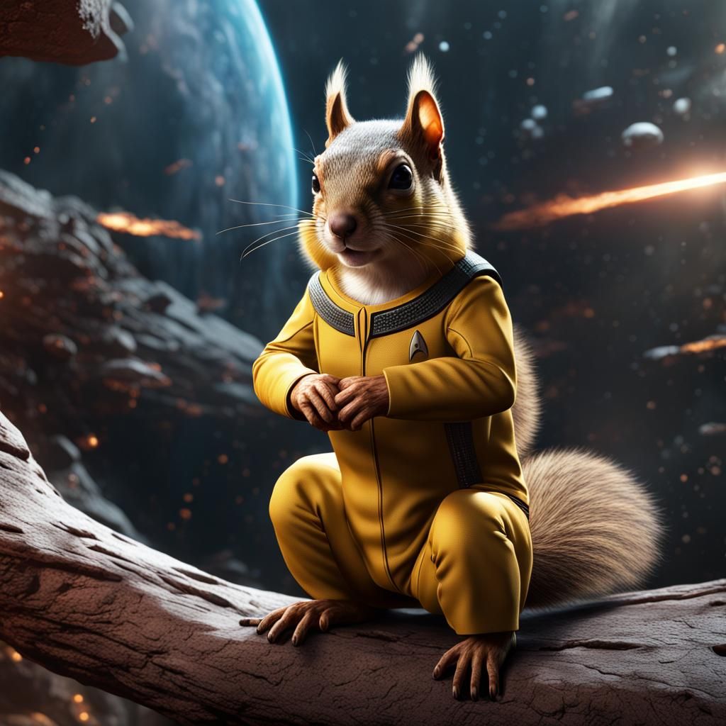 Captain Kirk Squirrel in Hyperreal Detail
