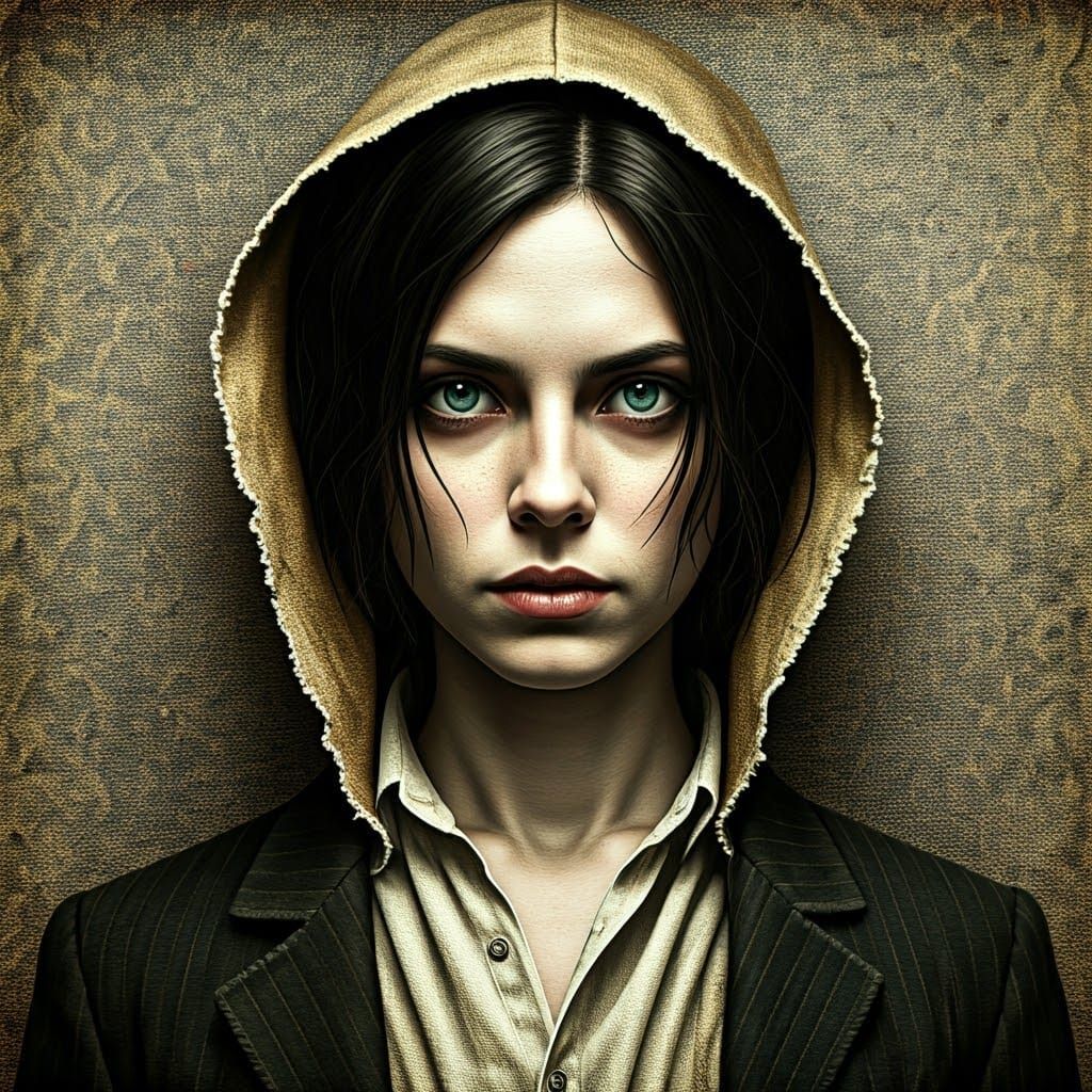 Frayed Fabric Edges in Watercolor and Gothic Style