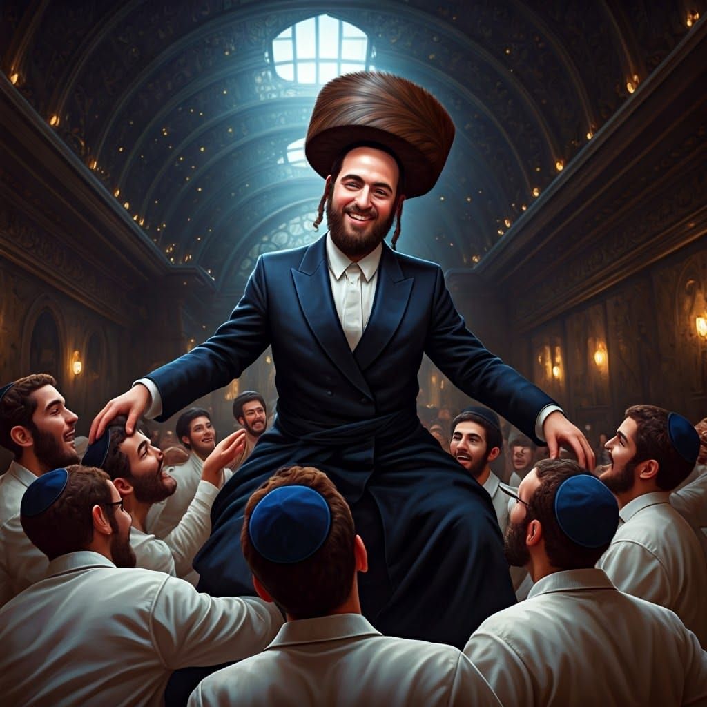 Regal Jerusalem Hasidic Groom Celebrates in a Circle of Joy