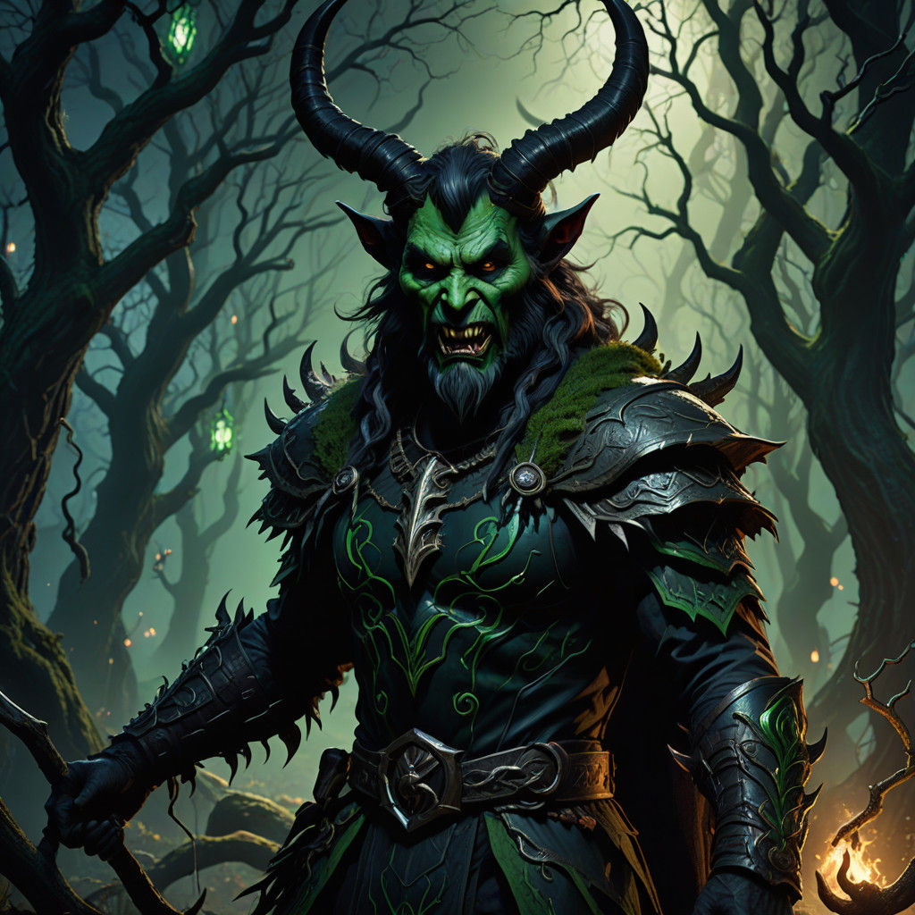 Dark Fantasy Krampus as Evil Green Ranger