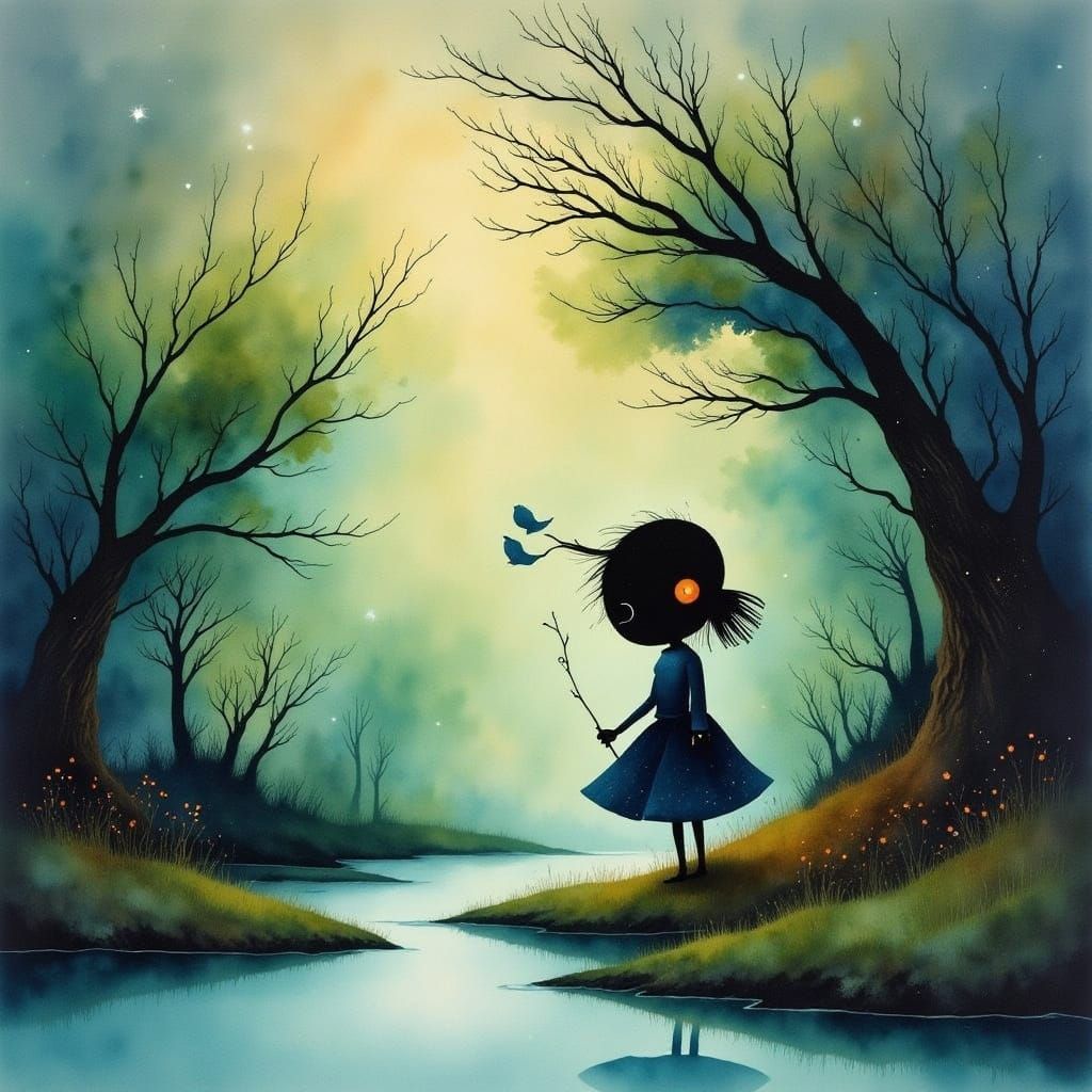 Girl Weeping Tears of Water