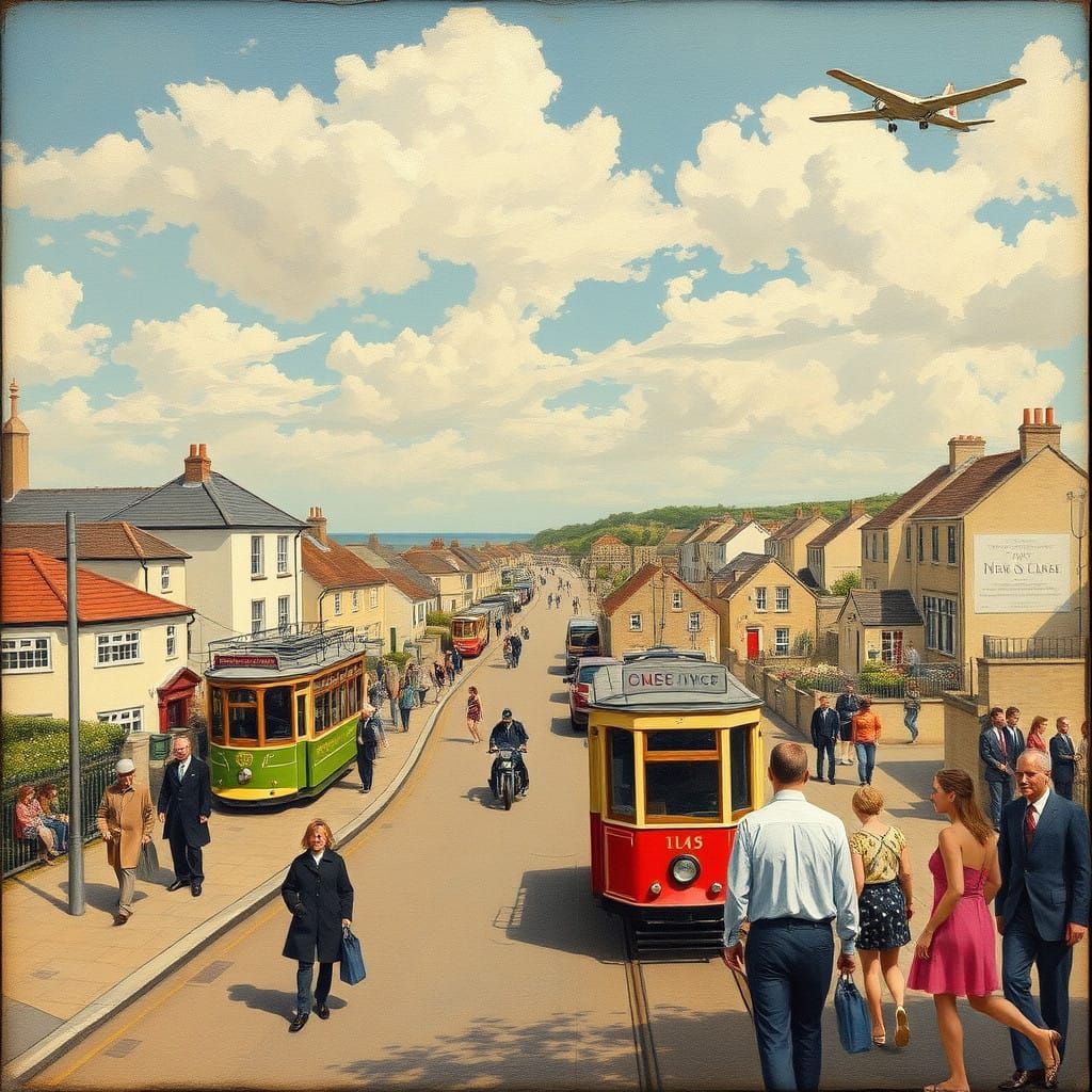 Brighton Rock Holiday Scene in Vibrant Colors