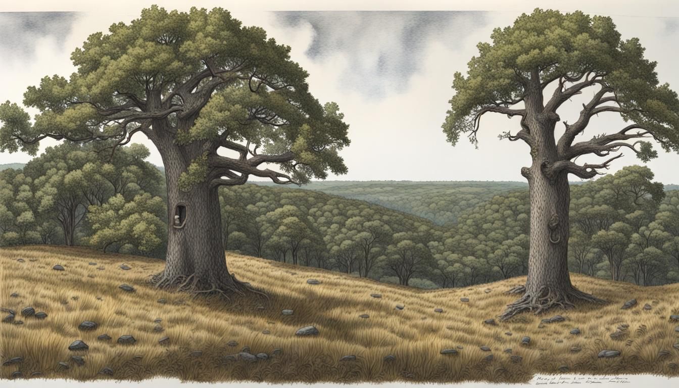 Maryland Piedmont Plateau Oak Savanna Panoramic Painting