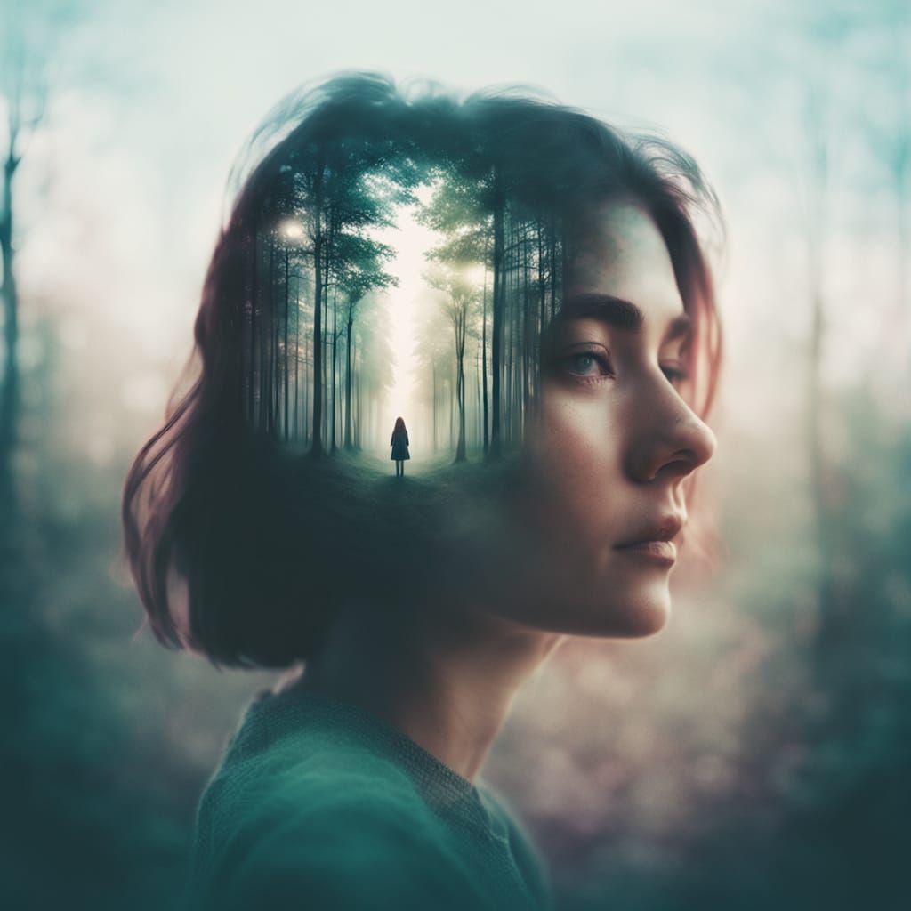 Ethereal Forest Encounter in Pastel Hues