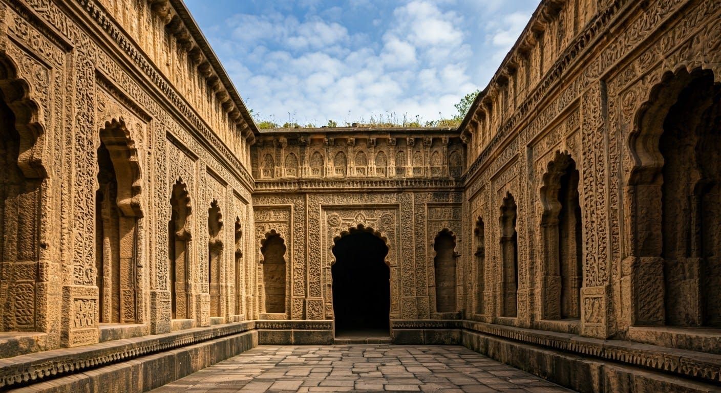 Detailed Ancient Royal Tomb With Intricate Carvings