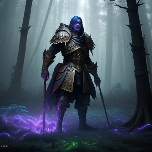 Anguished Figure in Mystical Forest Concept Art