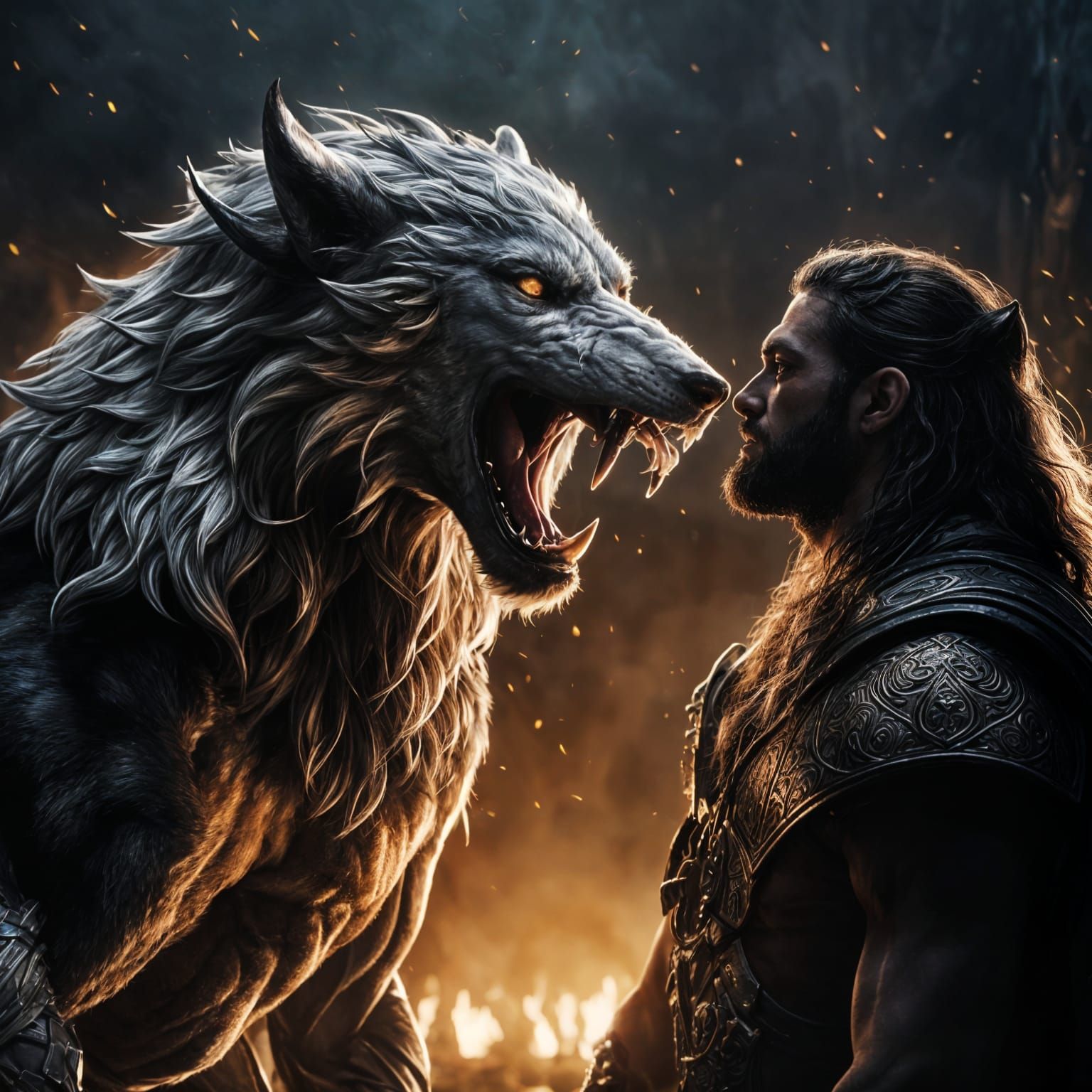 Tyr and Fenrir