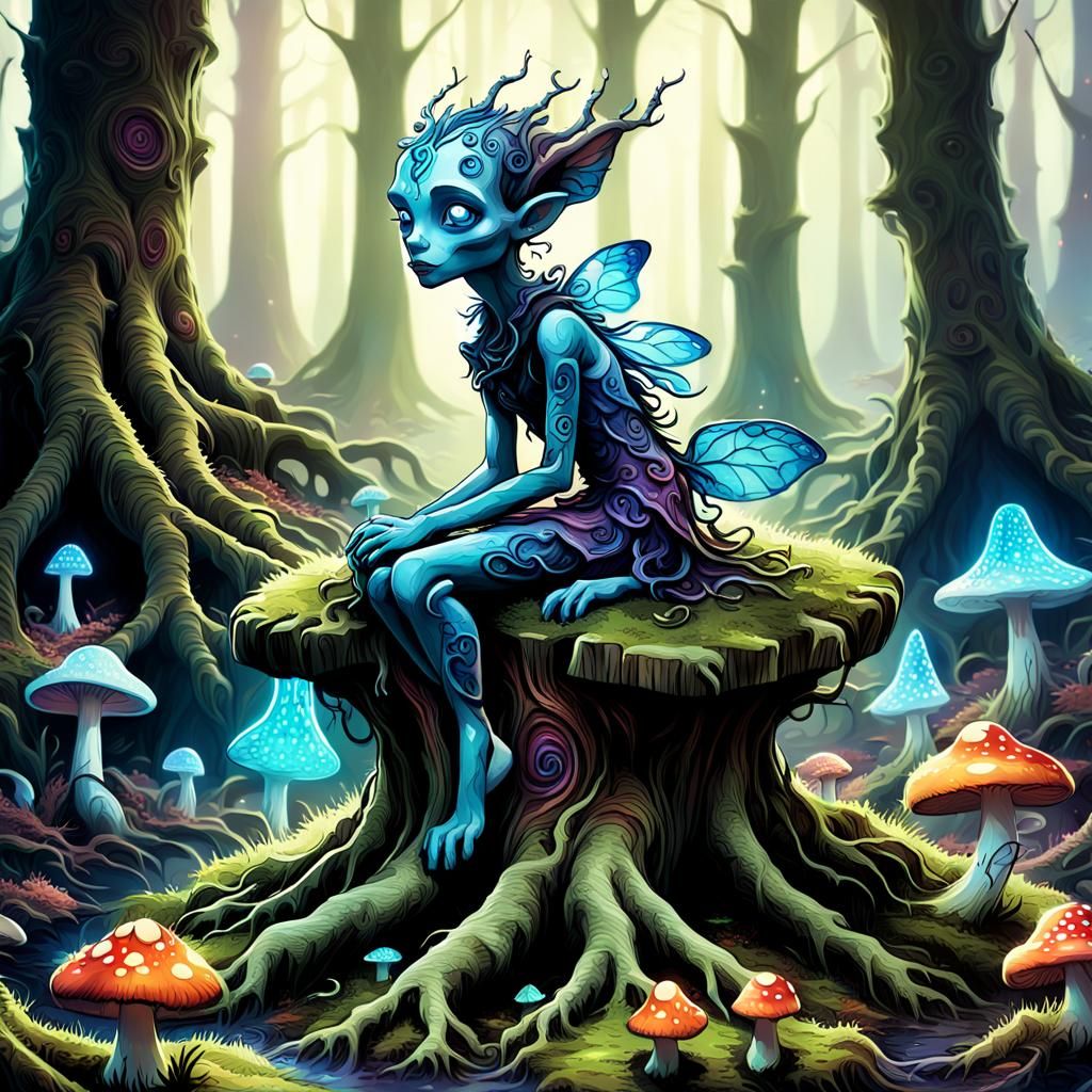 Enchanted Forest: Changeling in a Fantasy Illustration