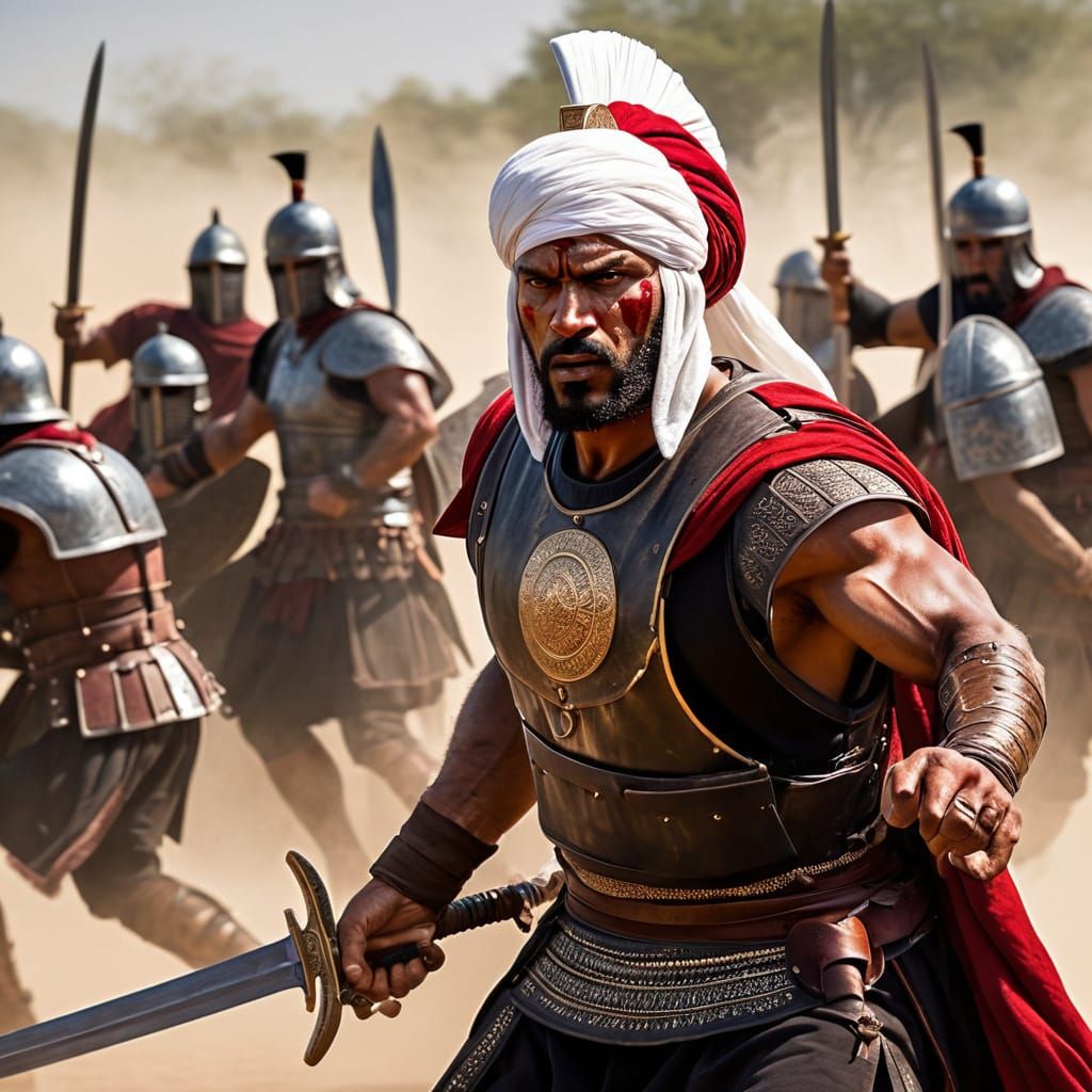 Ancient Warriors Clash in Epic Combat Scene