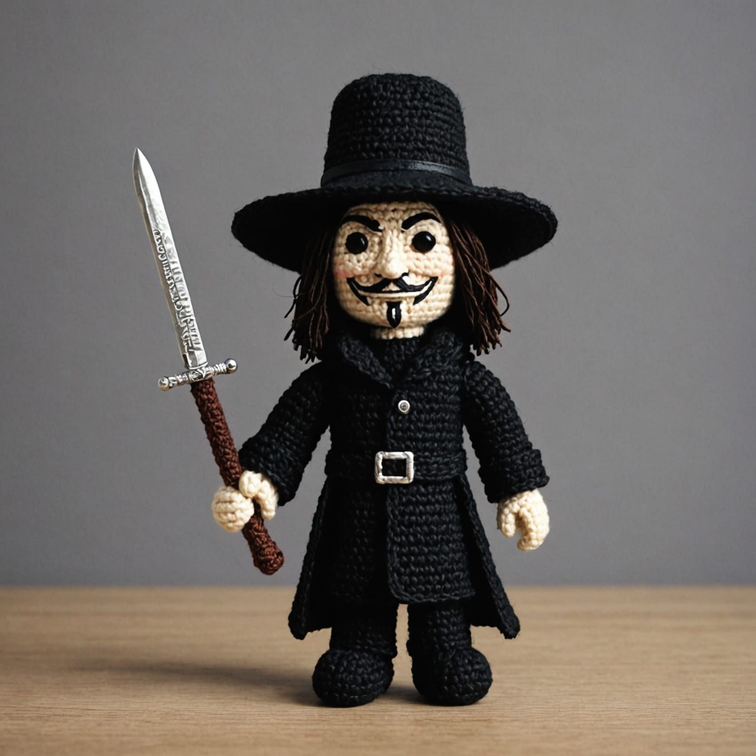 V for Vendetta Amigurumi Doll