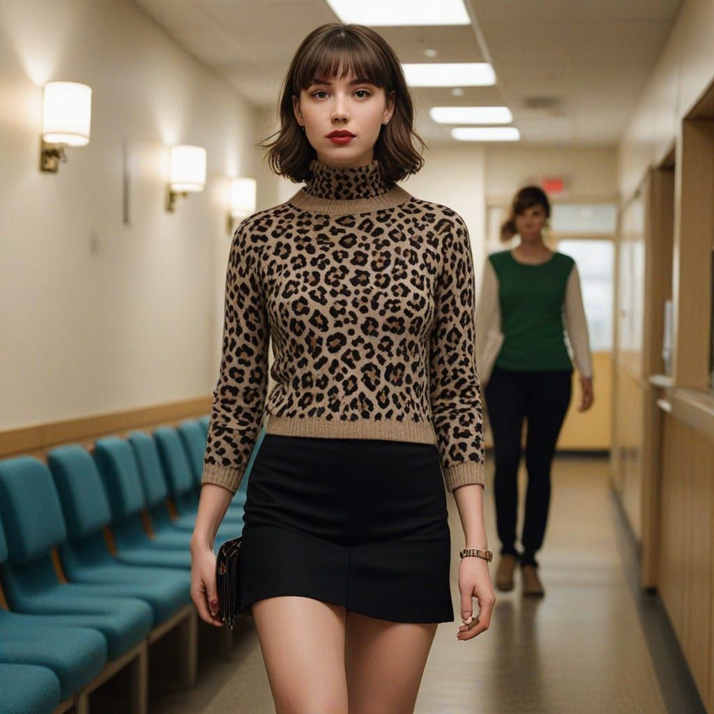 Confident Teen Girl Steps into Medical Center