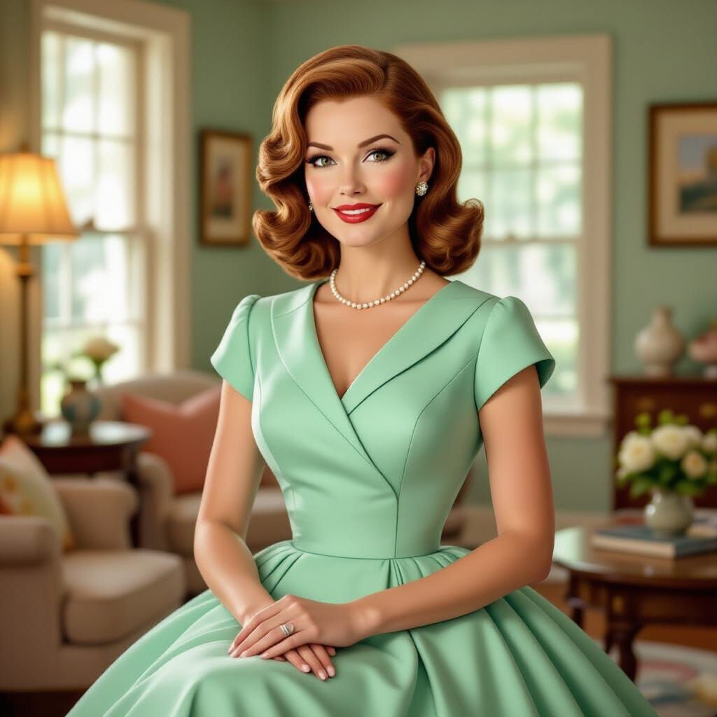 Lois Griffin as a 1950s Woman in Pastel Dress