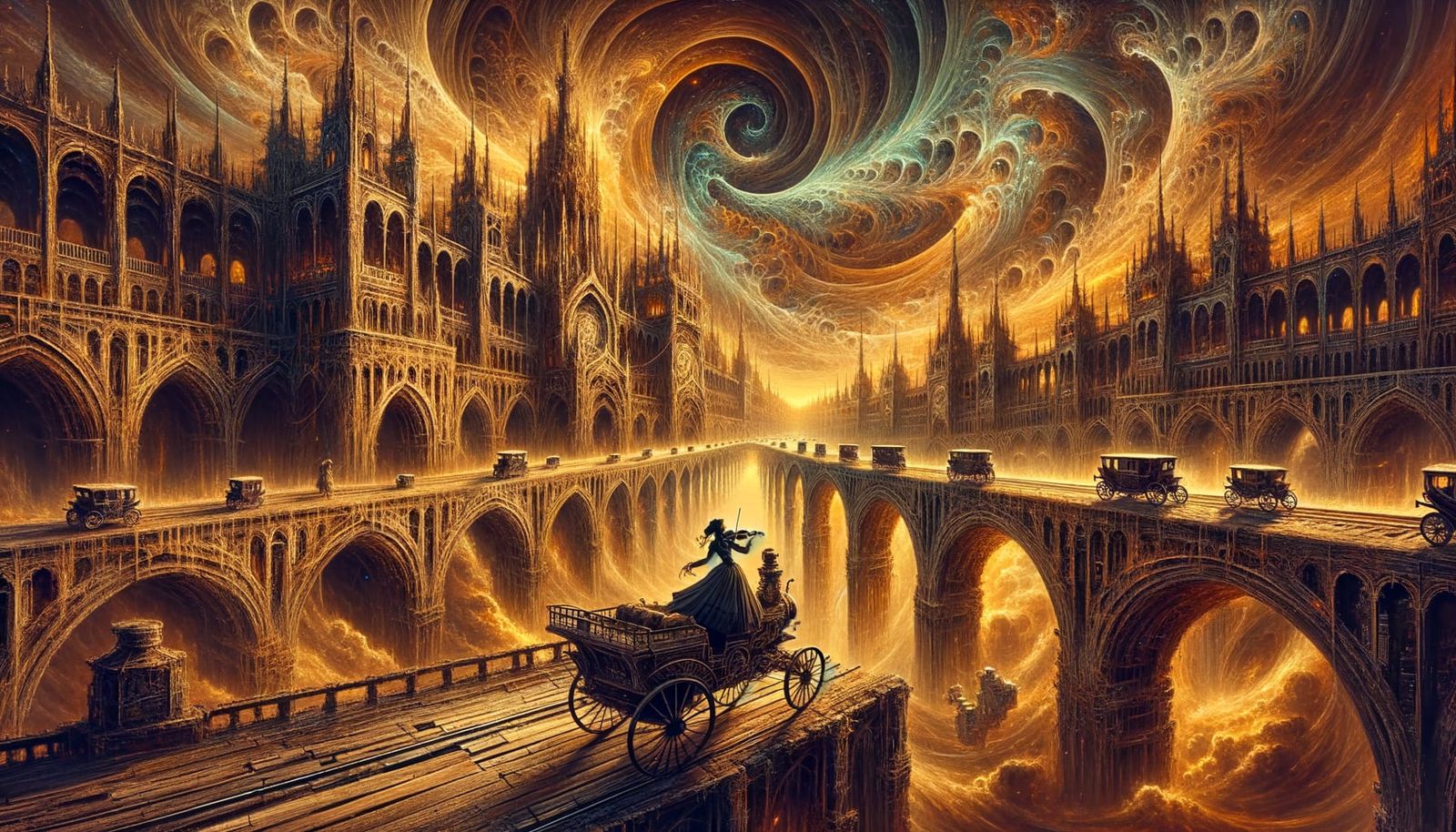 Vibrant Gothic Citadel Radiates Intense Emotion in Cyberpunk...