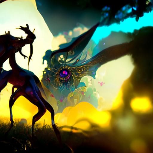 Mystical Creature in Dark Fantasy Style