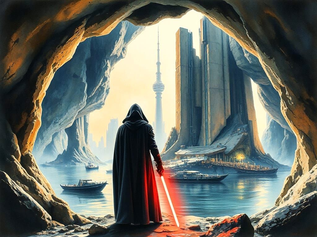 Ancient Alien Metropolis Unveiled in Watercolor Splendor