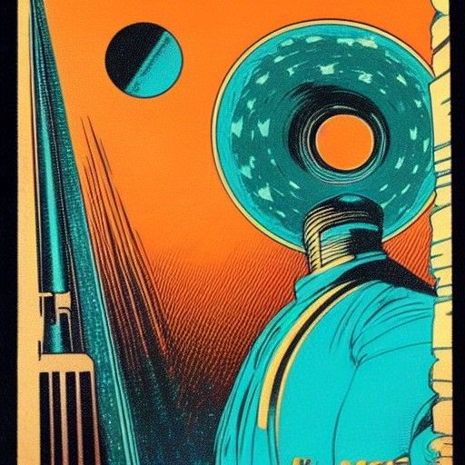 Art Deco Superhero in Galactic Futurism Style