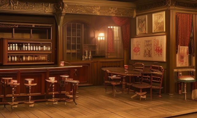 Detailed Saloon Miniature in Photorealistic 8K