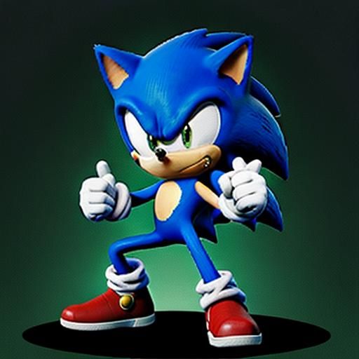 Sonic as Neo in the Matrix: Simple AI Art