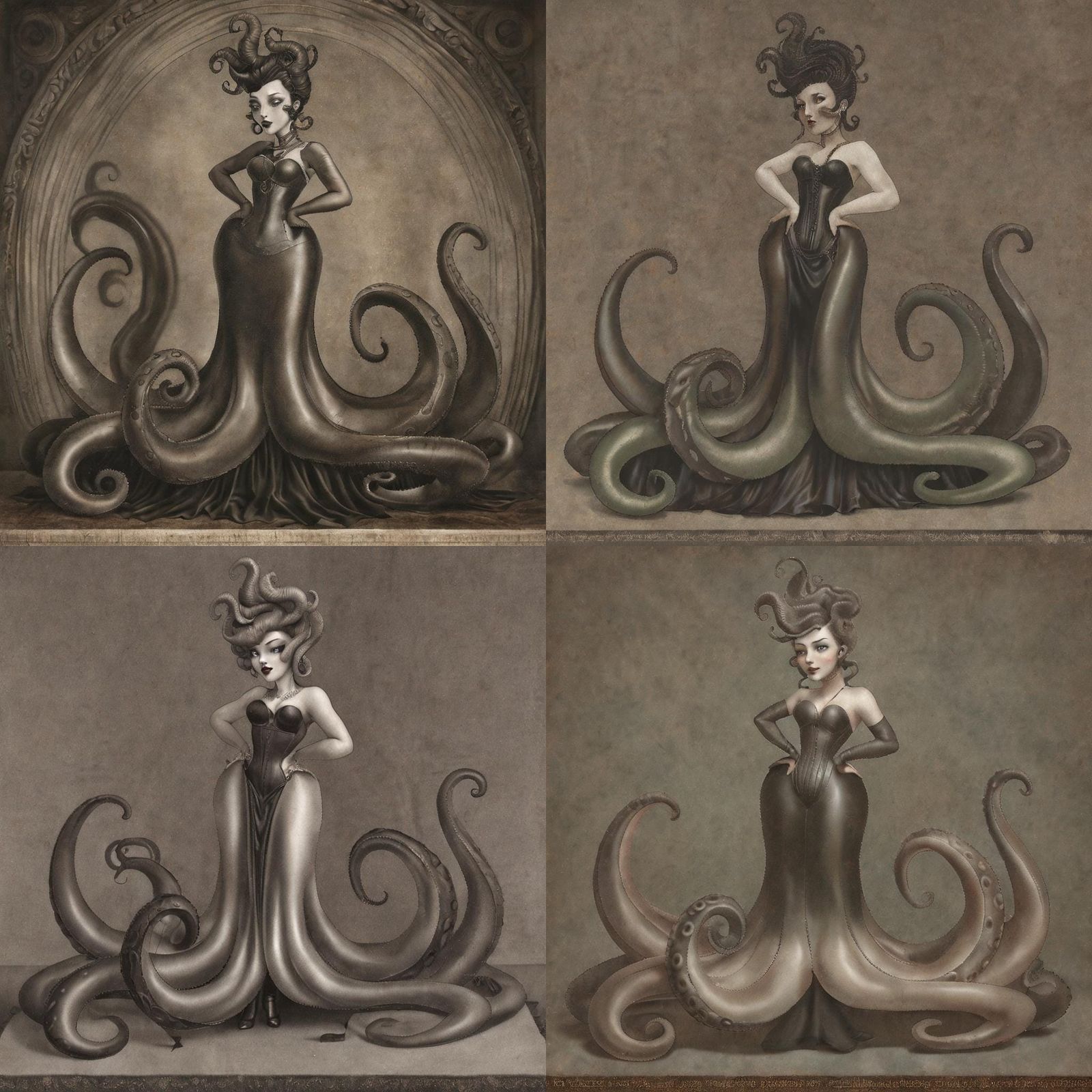 Villainous Stepmother Portrait with Octopus Tentacles