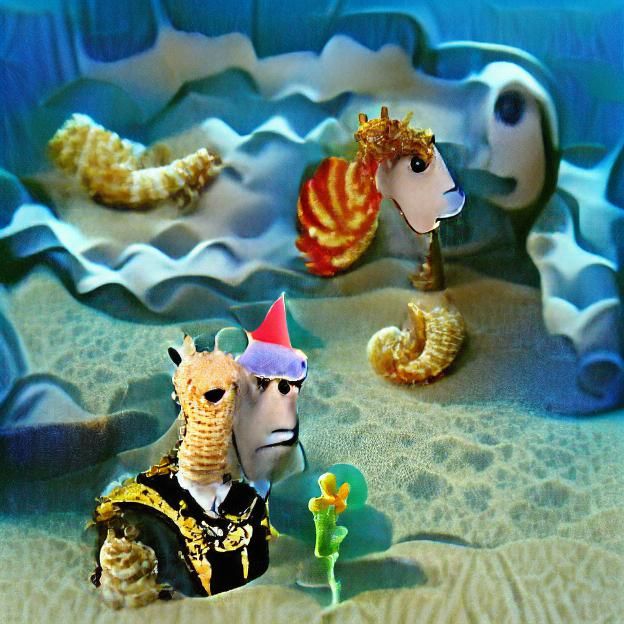 Seahorse's Seashell Party: A Digital Underwater Fantasy