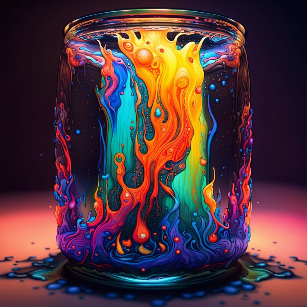Abstract Flames in Ornate Glass Cylinder