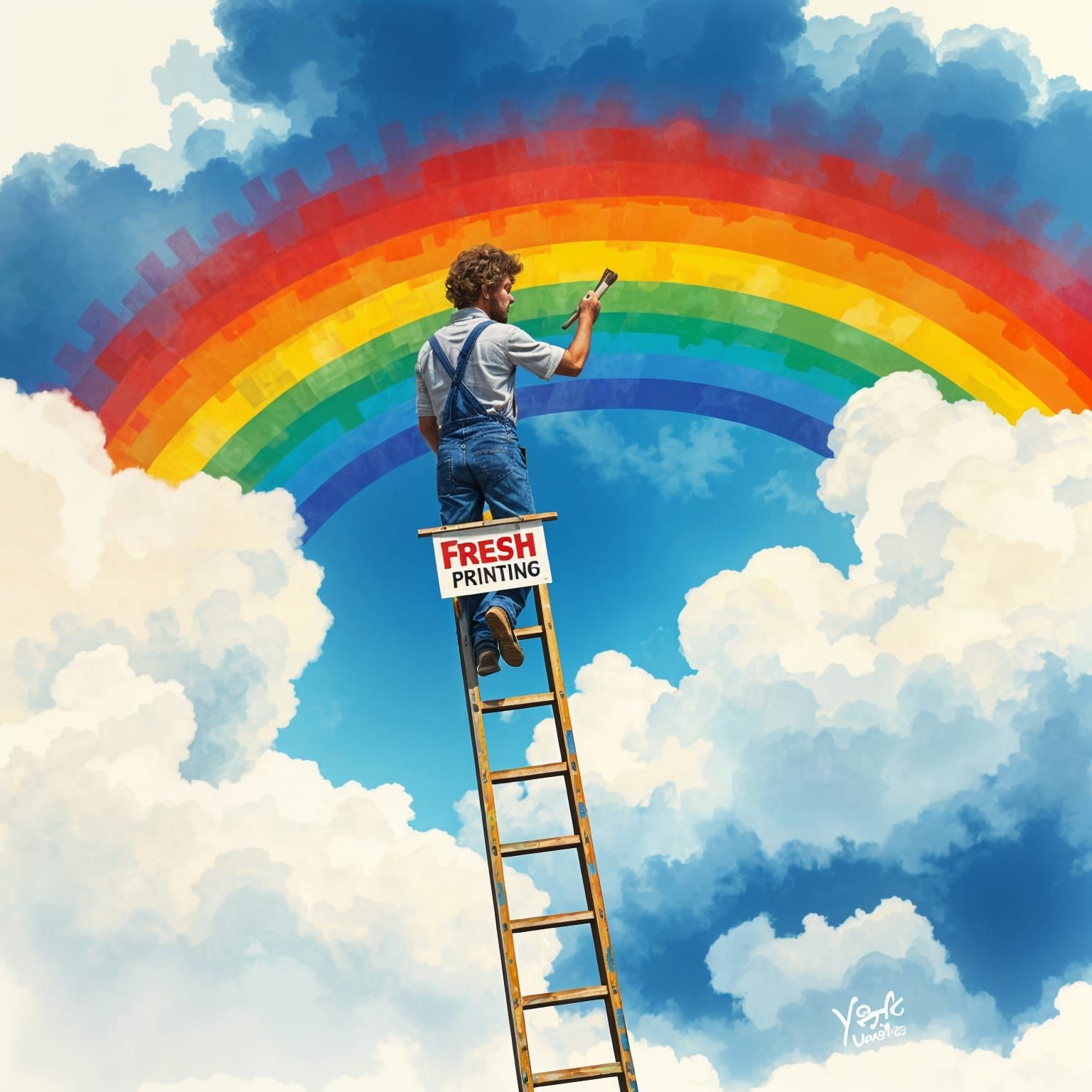 Painter Creates Rainbow: Watercolor and Alcohol Ink Art