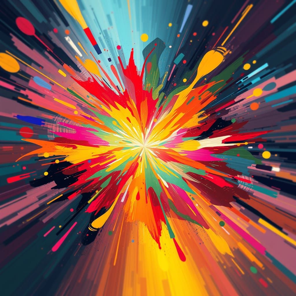 Mesmerizing Explosion of Colorful Light and Energy