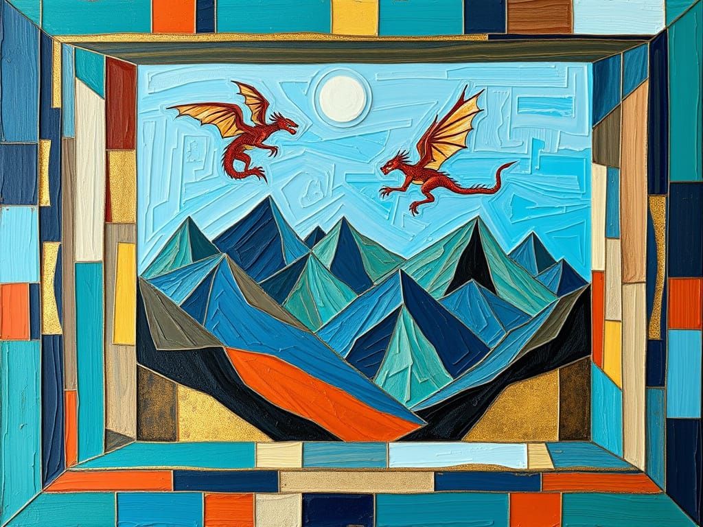 Cosmic Portal in Vibrant Impasto Colors