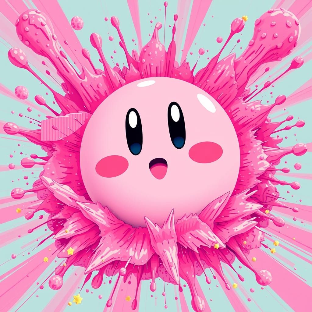 Kirby's Pink Explosion: Playful Art Style