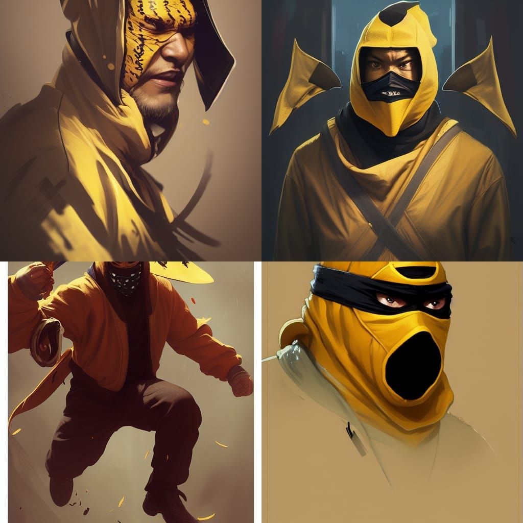 Killer Bee Ninja Warrior Portrait in Digital Art Style