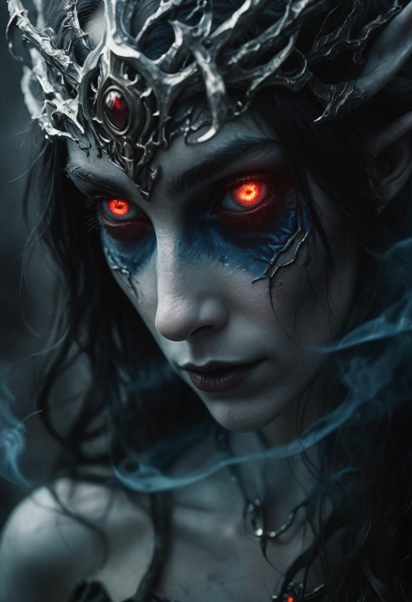 Mysterious Elf Witch Portrait in Lord of the Rings Style