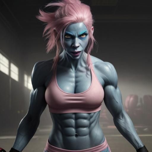 Sinister Troll Female with Pink Hair