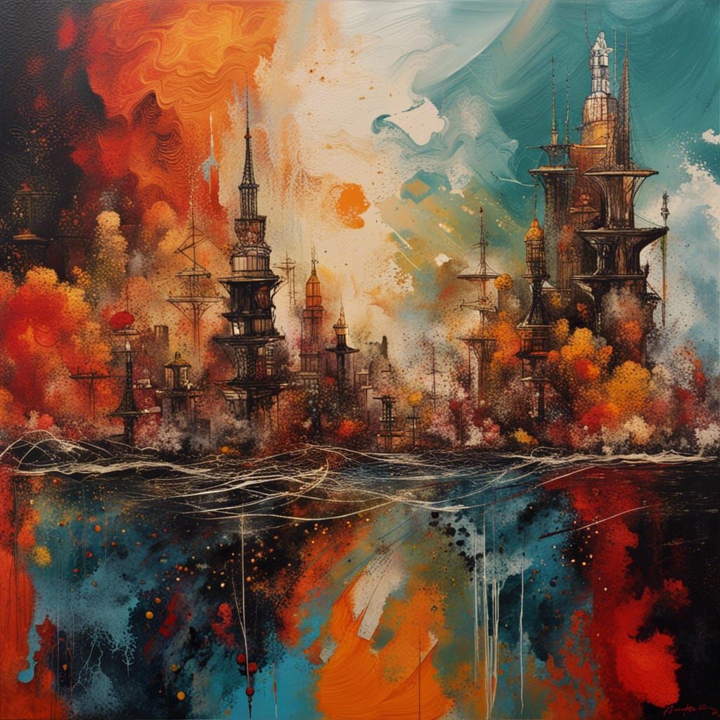 Abstract Empire Story: Immersive Fine Art Painting