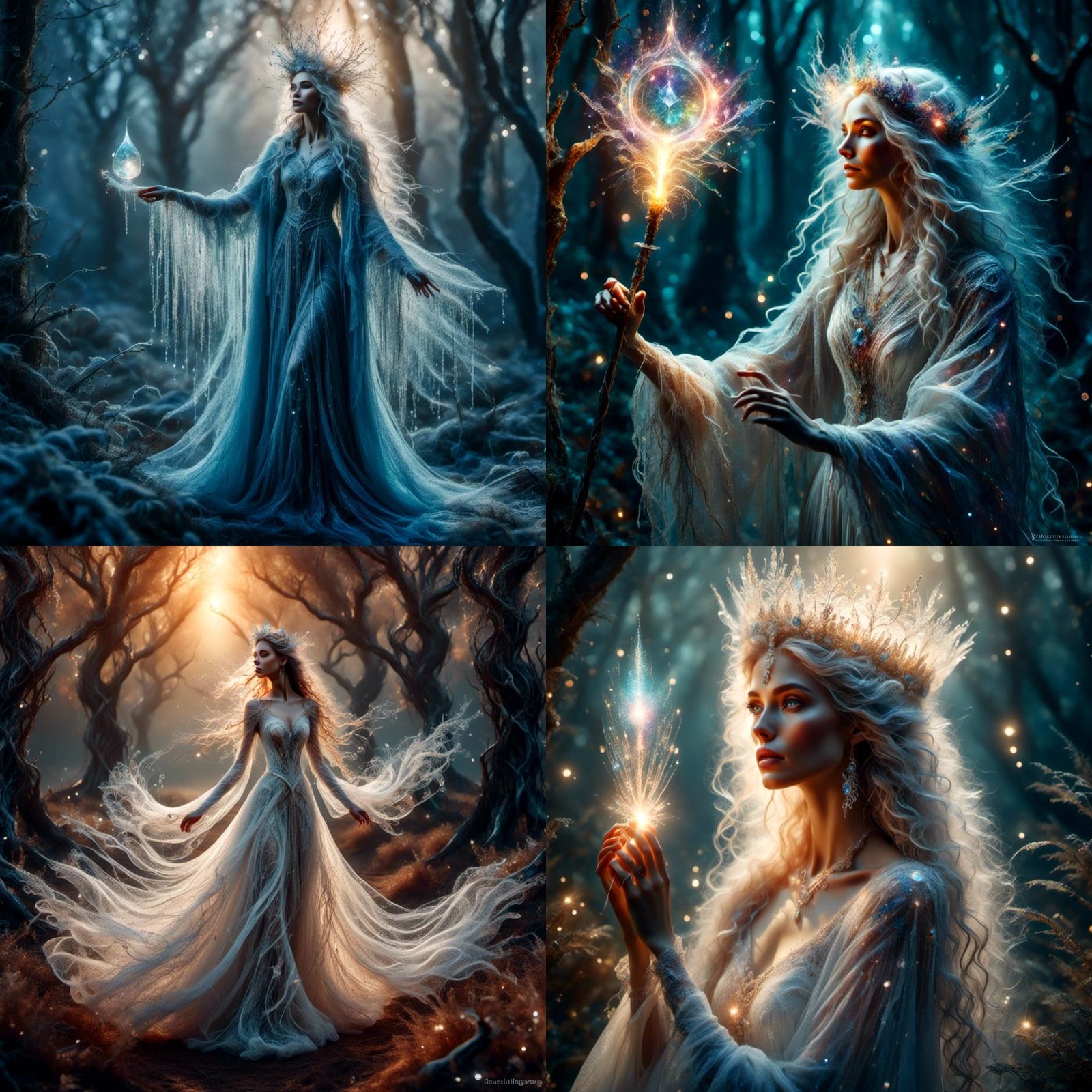 Ethereal White Witch with Magic Powers
