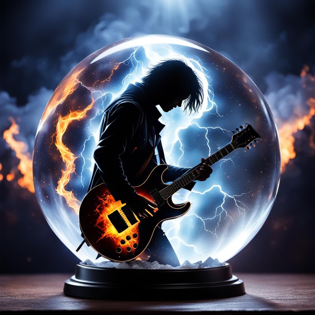 Rock Concert in Glass Sphere with Lightning