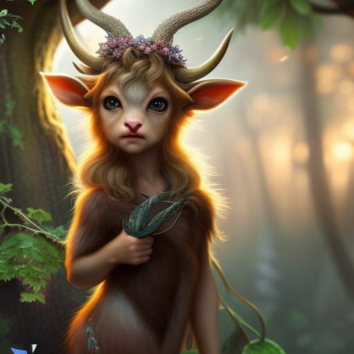 Detailed Digital Art of an Adorable Faun