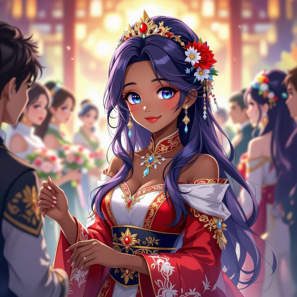 Donghua Anime Empress Wedding with Ombre Hair