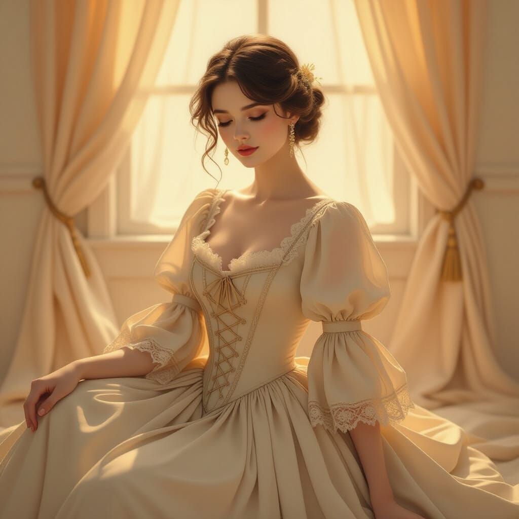 Victorian Woman in Dreamy, Nostalgic Portrait