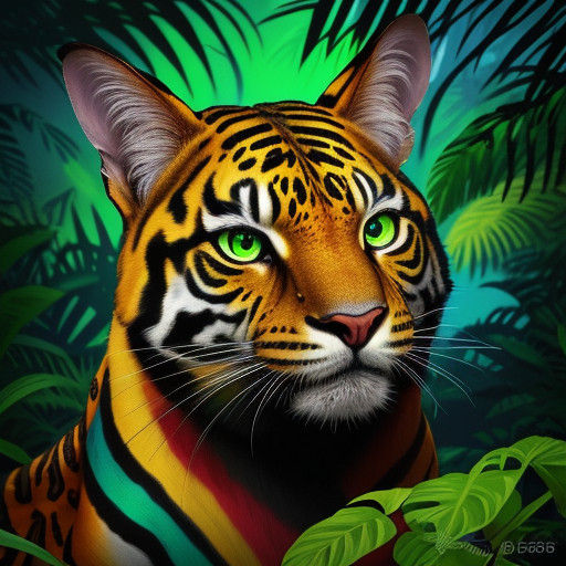 Vibrant Jungle Beast in Hyperrealistic Concept Art