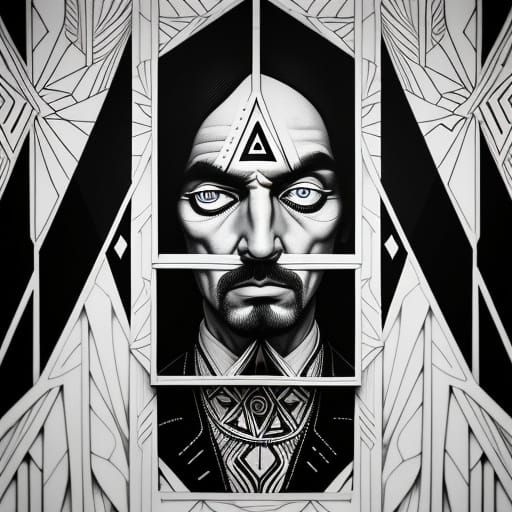 Psychedelic All Seeing Eye in Optical Illusion Waiting Room