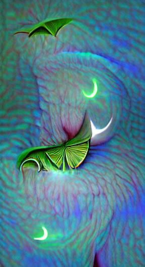Mystical Luna Moth and Crescent Moon in 8K