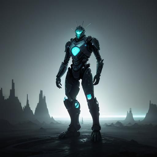 Evolved Alien Insect on Industrial Planet: Digital Art