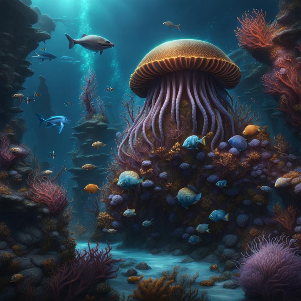 Fantastical Sea Creatures in Deep Color