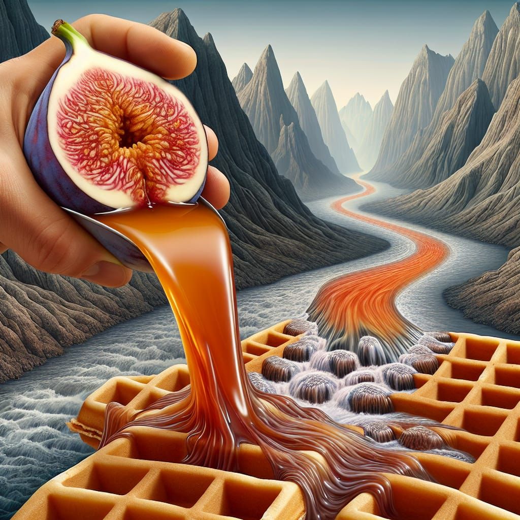 Surreal Fig Juicing with Maple Syrup River