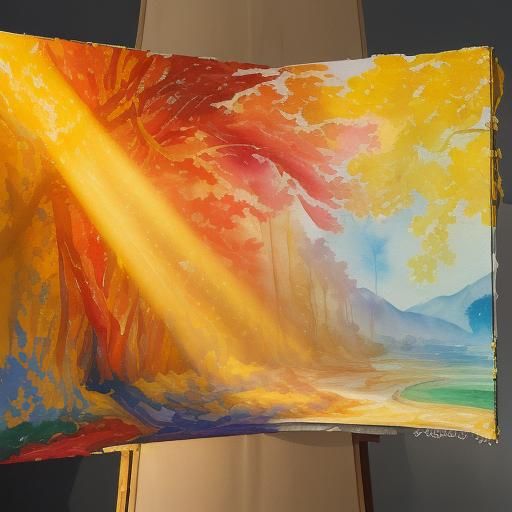 Golden Ray of Sunshine in Gouache Style