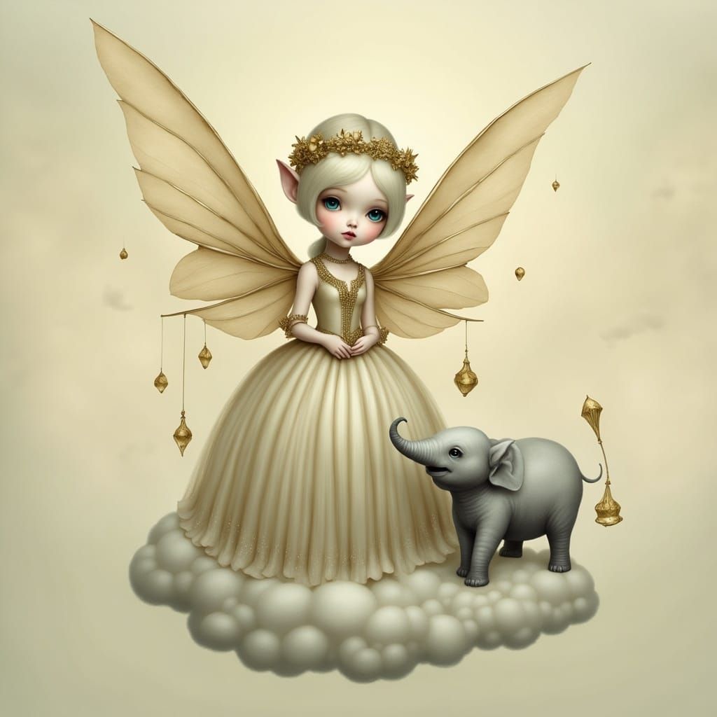 Whimsical Fairy Amidst a Dreamlike Landscape As Digital Art